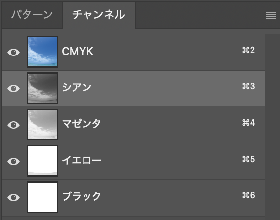 フォトショップ　チャンネル設定
